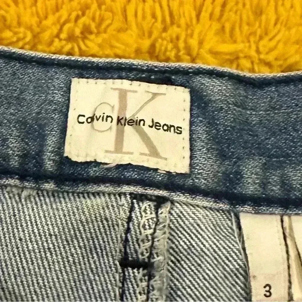 Calvin Klein frayed hem denim mid length skirt - Picture 4 of 4